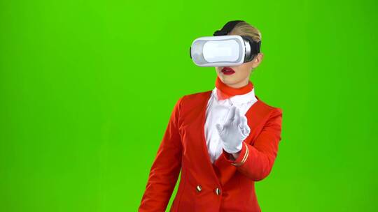 虚拟现实眼镜中的空姐视频素材模板下载