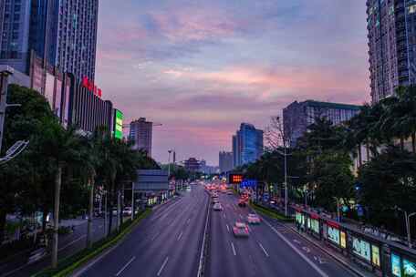 南宁民族大道畅游阁夜景车流延时