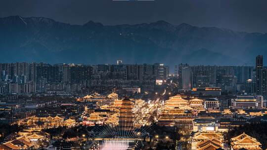 西安大雁塔大唐不夜城延时