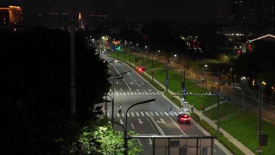 佛山东平河东平路 河堤夜景航拍