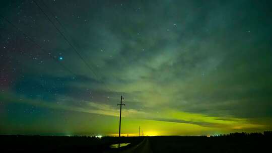 夜晚云层星空延时