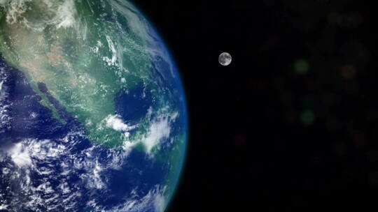 月球围绕地球公转视频素材模板下载