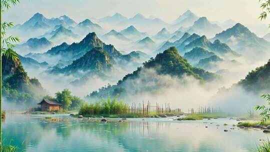 水墨山水意境风光