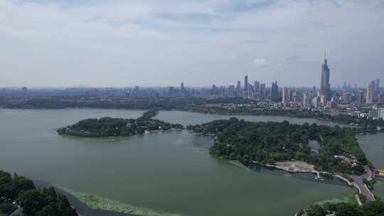 江苏南京城市大景玄武湖航拍