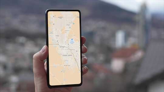 地图埃尔帕索，美国在手机屏幕上