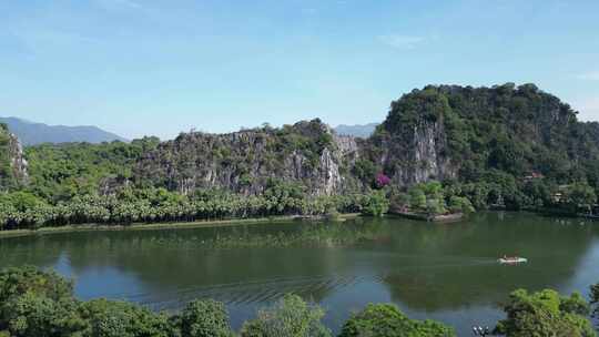 航拍广东肇庆七星岩景区