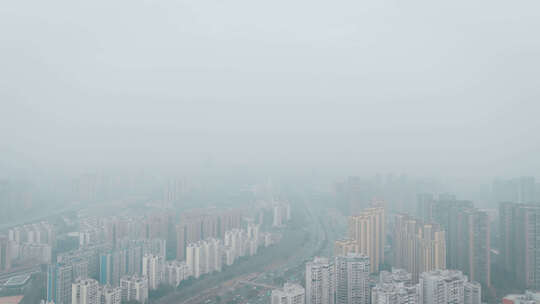 城市雾霾航拍