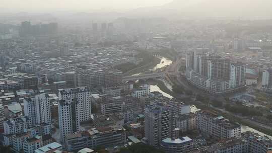 福建省龙岩市武平县城市主干道大景航拍