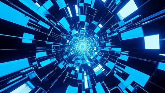 科技感蓝色隧道穿梭背景