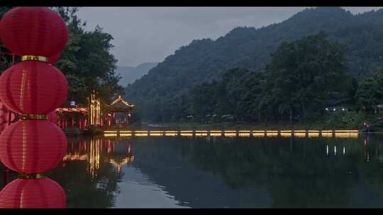 高清实拍柳江古镇夜景游船