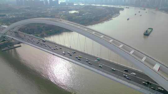 上海市黄浦区鲁班路立交桥卢浦大桥车辆车流视频素材模板下载