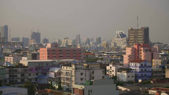 黄昏的曼谷天际线