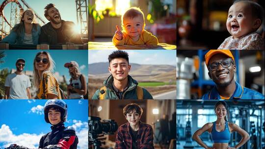 百人千人万人笑容微笑(前115S为快速预览)