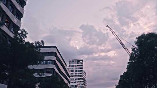 法兰克福，城市，驾驶射击，建筑物