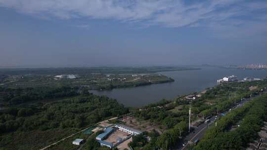 镇江丽生滩长江路城市大景航拍