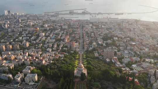 城市，海法，以色列，巴哈花园