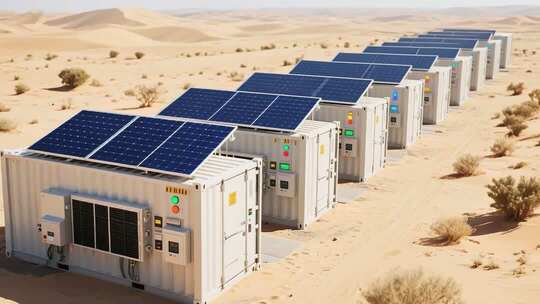 沙漠中的太阳能储能设备