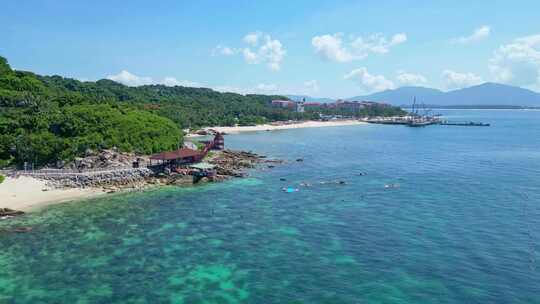 海南三亚海棠湾蜈支洲岛旅游区航拍大海