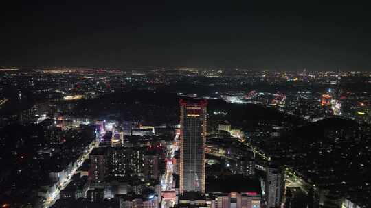 东莞虎门夜景航拍虎门镇夜景城市建筑风光