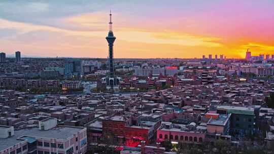 原创4K航拍喀什古城南疆风光昆仑塔宣传片