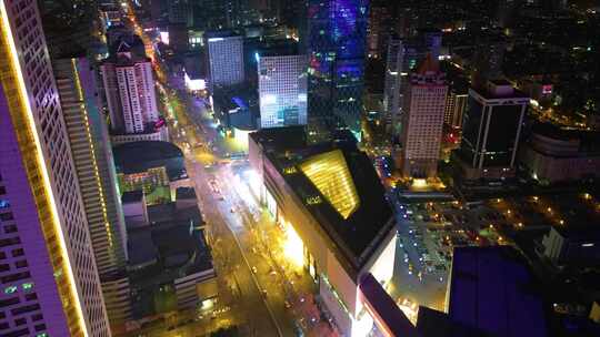 南京市鼓楼区车流夜景航拍延时视频素材模板下载