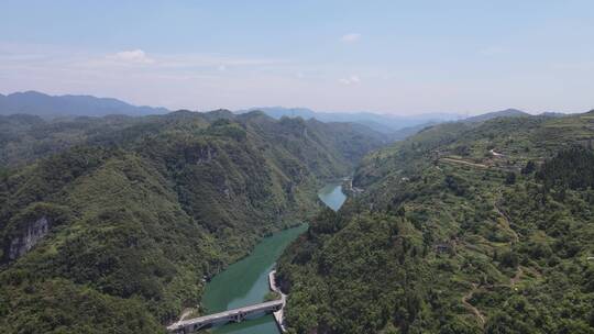 航拍贵州舞阳河风景区