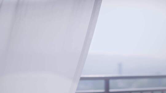 窗户白色窗帘唯美光影意境