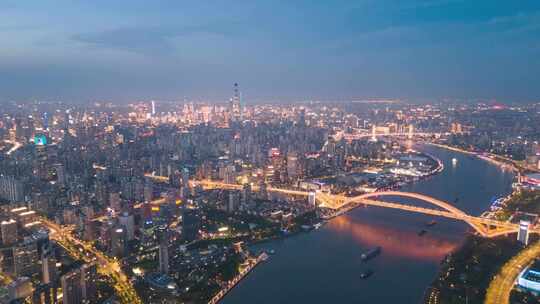 上海城市夜景航拍延时成片