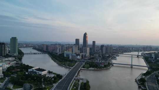 航拍浙江宁波城市风光宁波建设