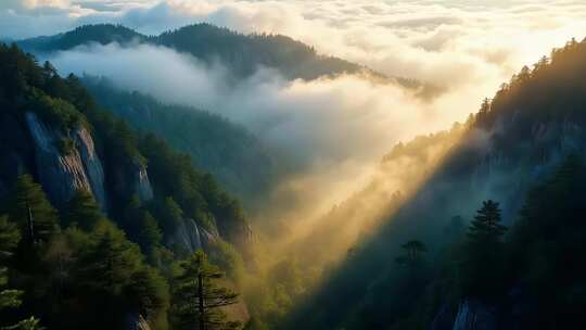 航拍:云雾缭绕的山林景观合集4K