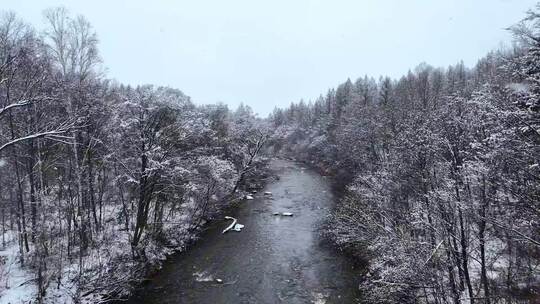 长白山魔界漂流雪景视频素材模板下载