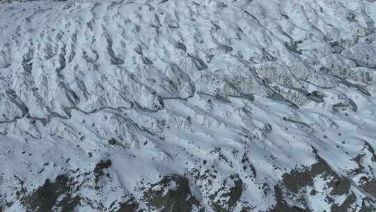 新疆喀什塔县慕士塔格冰川公园冰川近景航拍