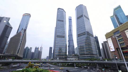 上海浦东陆家嘴金融区建筑群延时摄影视频素材模板下载