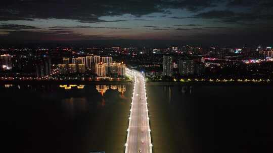 眉山城市航拍高速路夜景