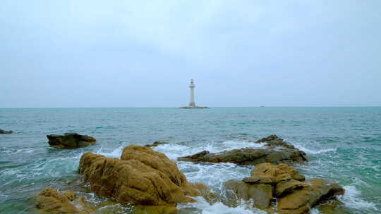 大海 礁石 海边 海景 灯塔