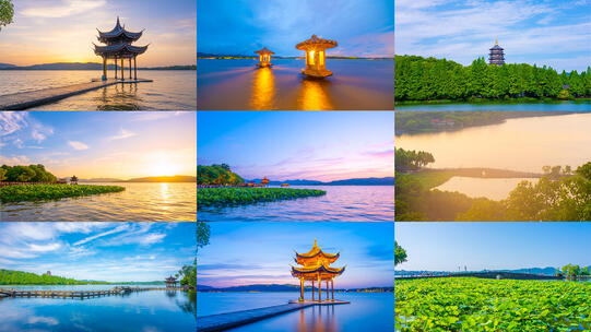 杭州西湖人文风景延时合集