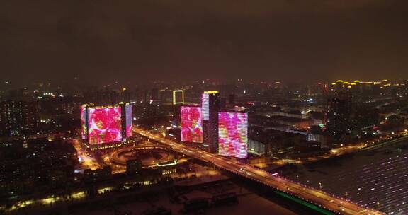 哈尔滨松浦大桥冬季夜景