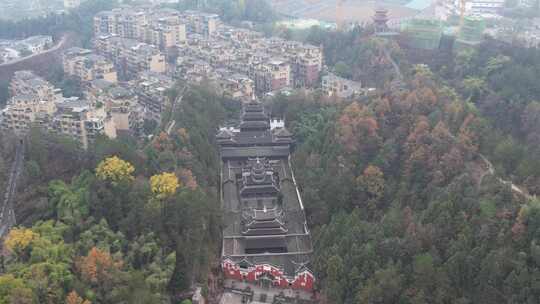 国家4A景区湖北恩施土司城景区航拍