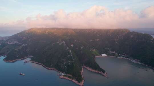 福建霞浦花竹村日出海岛风景航拍