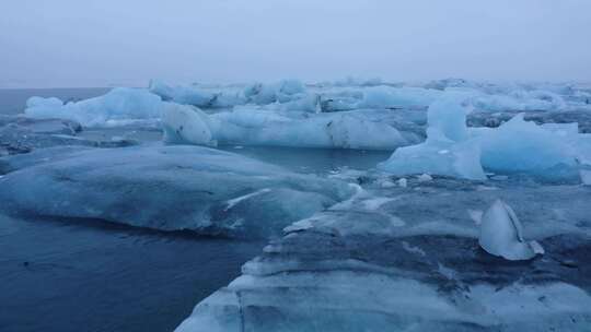 航拍冰川消融视频素材模板下载