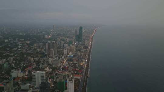 海，路，海滩，城市