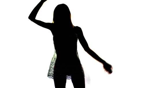 女人跳舞的剪影视频素材模板下载