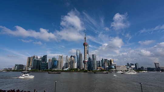 4k上海陆家嘴东方明珠台延时