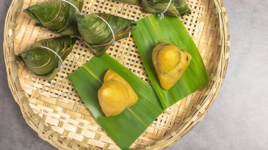 端午佳节粽子美食4k特写