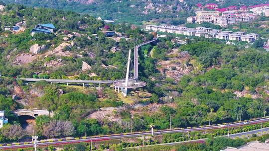 白石炮台遗址环岛南路航拍厦门思明区滨海街