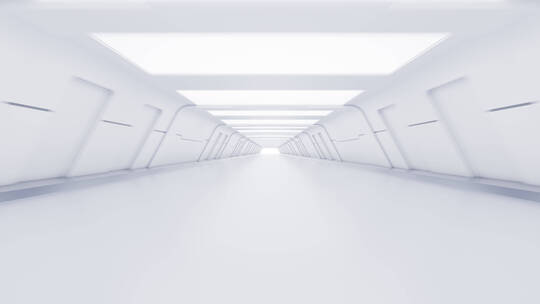 白色科技感隧道出口带Alpha通道3D渲染