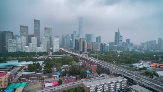 北京_北京CBD_东三环中路_日转夜延时4K