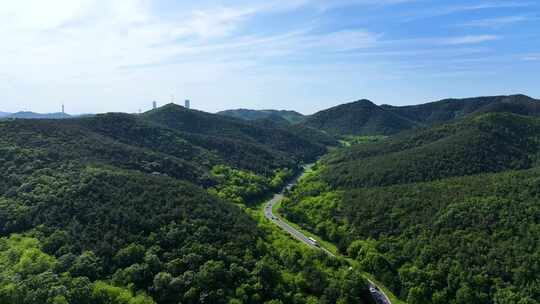 沿山公路 山路跟车航拍 景观道路