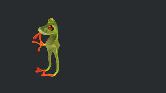 有趣的3D卡通青蛙跳舞（带alpha通道