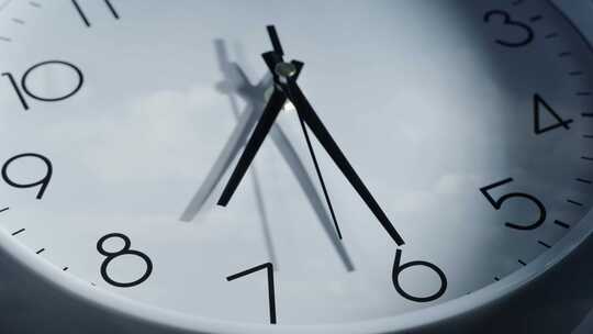 白色时钟表盘特写